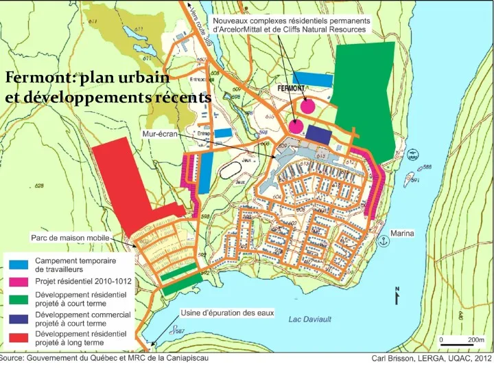 Fermont: plan urbain et développements récents