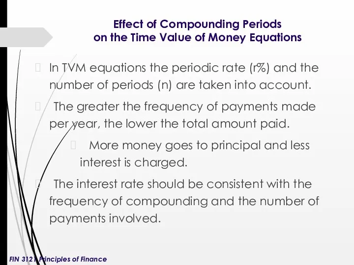 Effect of Compounding Periods on the Time Value of Money