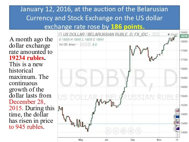 January 12, 2016, at the auction of the Belarusian Currency