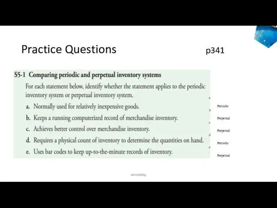 Practice Questions p341 accounting
