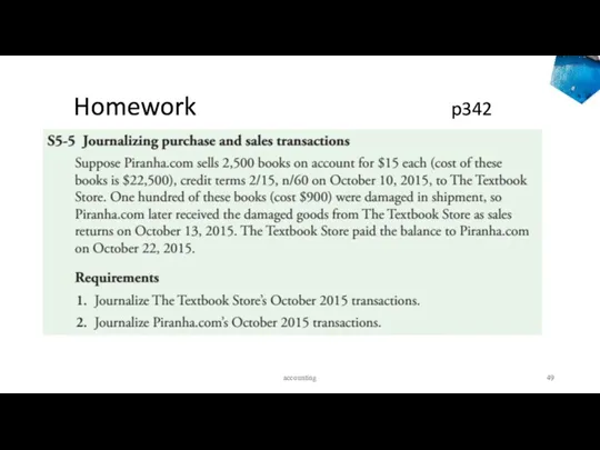 Homework p342 accounting
