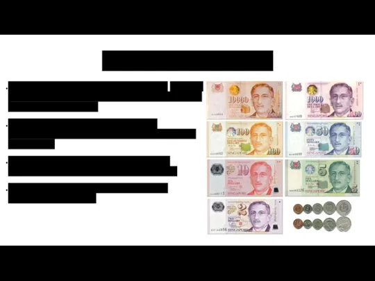 Сингапурский доллар На банкнотах сингапурских долларов на лицевой стороне изображен