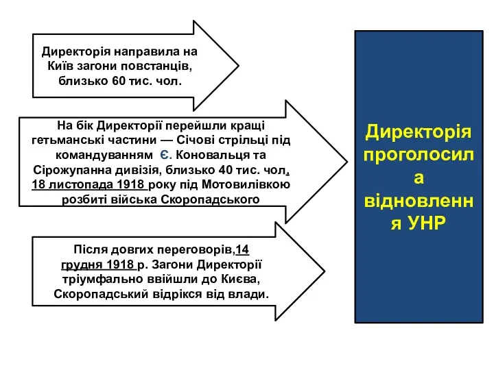 Директорія направила на Київ загони повстанців, близько 60 тис. чол.