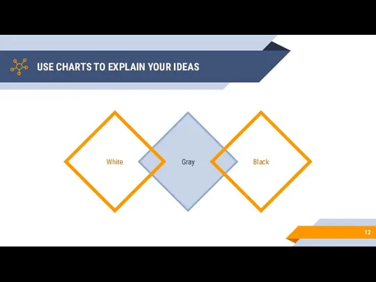 USE CHARTS TO EXPLAIN YOUR IDEAS Gray White Black