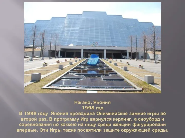 Нагано, Япония 1998 год В 1998 году Япония проводила Олимпийские