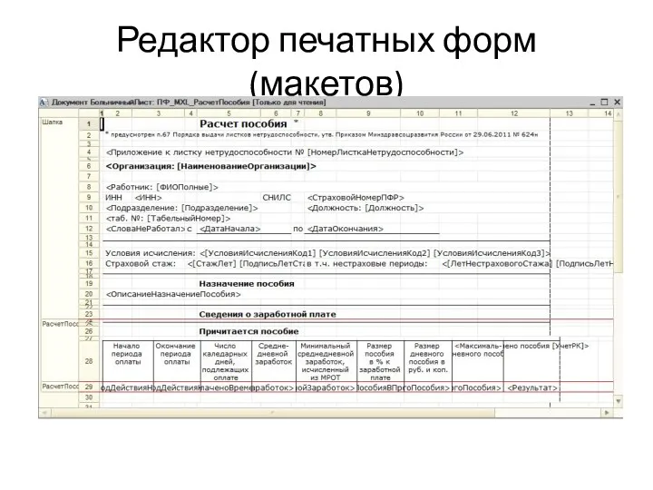 Редактор печатных форм (макетов)