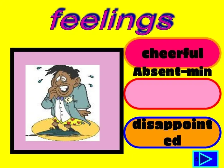 cheerful Absent-minded disappointed 5 feelings