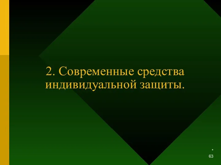 * 2. Современные средства индивидуальной защиты.