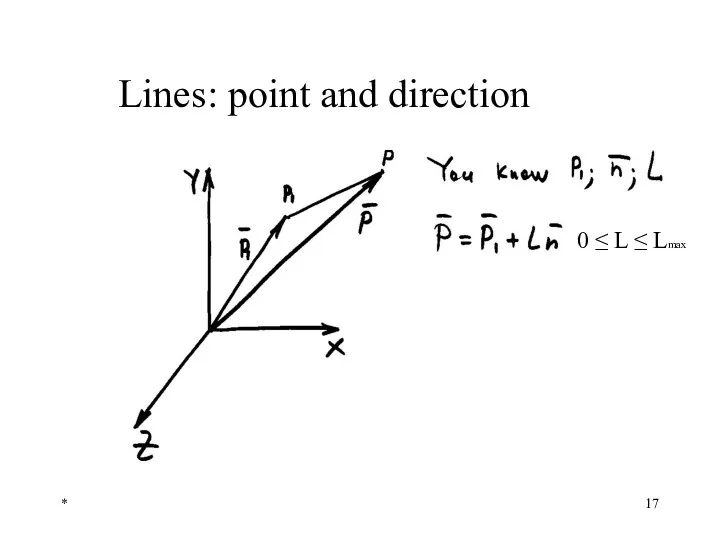* Lines: point and direction n