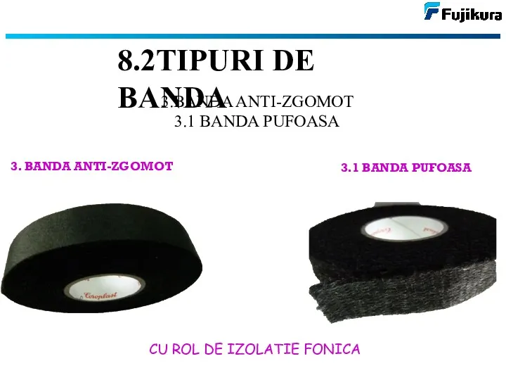 3. BANDA ANTI-ZGOMOT 3.1 BANDA PUFOASA 8.2TIPURI DE BANDA 3.BANDA