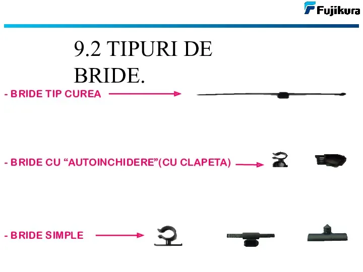 9.2 TIPURI DE BRIDE. - BRIDE TIP CUREA - BRIDE CU “AUTOINCHIDERE”(CU CLAPETA) - BRIDE SIMPLE