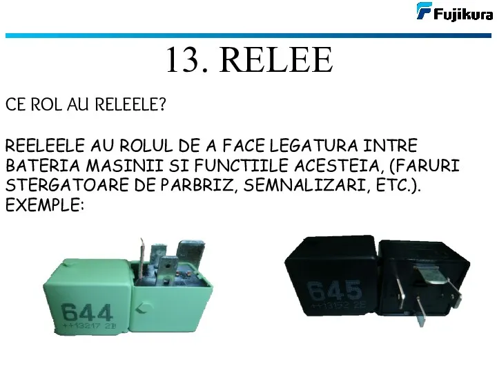 13. RELEE CE ROL AU RELEELE? REELEELE AU ROLUL DE