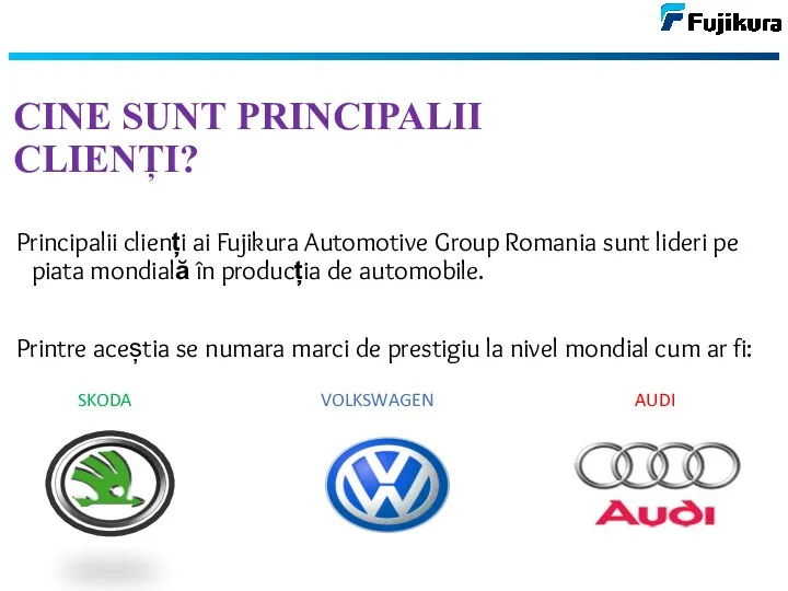 Principalii clienți ai Fujikura Automotive Group Romania sunt lideri pe