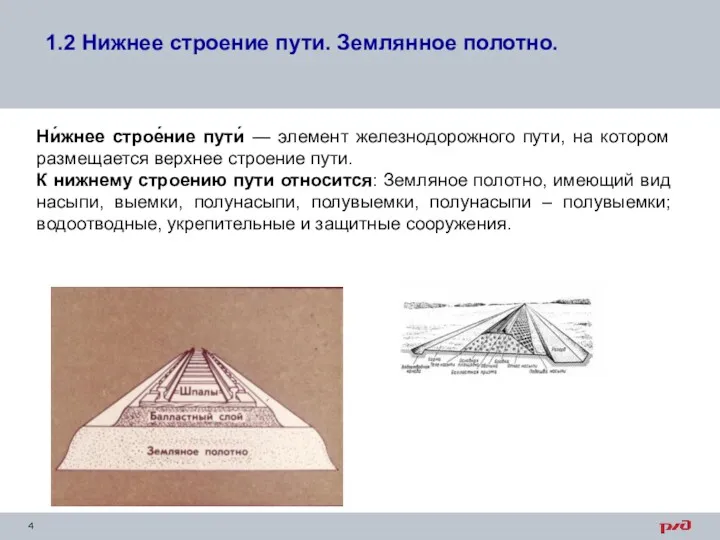 Ни́жнее строе́ние пути́ — элемент железнодорожного пути, на котором размещается