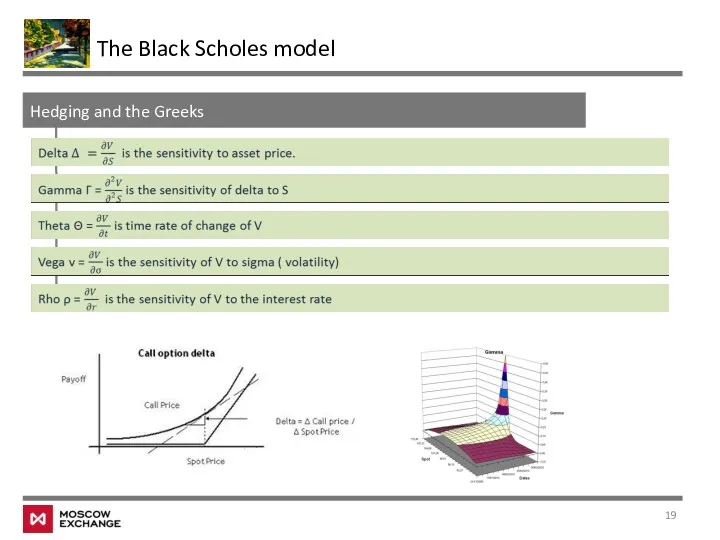 Hedging and the Greeks The Black Scholes model