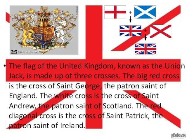 The flag of the United Kingdom, known as the Union Jack, is made