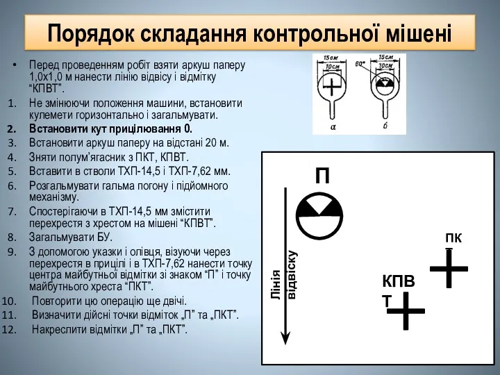 Порядок складання контрольної мішені Перед проведенням робіт взяти аркуш паперу