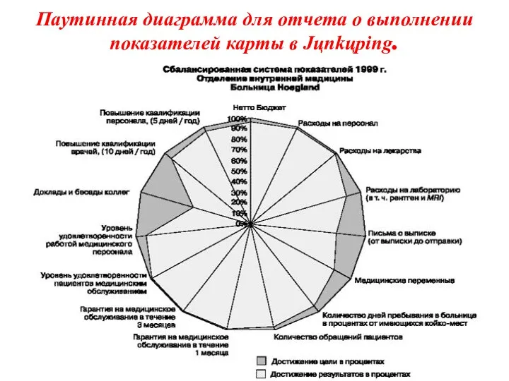 Паутинная диаграмма для отчета о выполнении показателей карты в Jцnkцping.