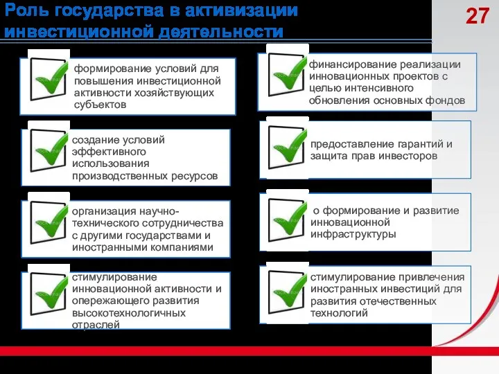 Роль государства в активизации инвестиционной деятельности