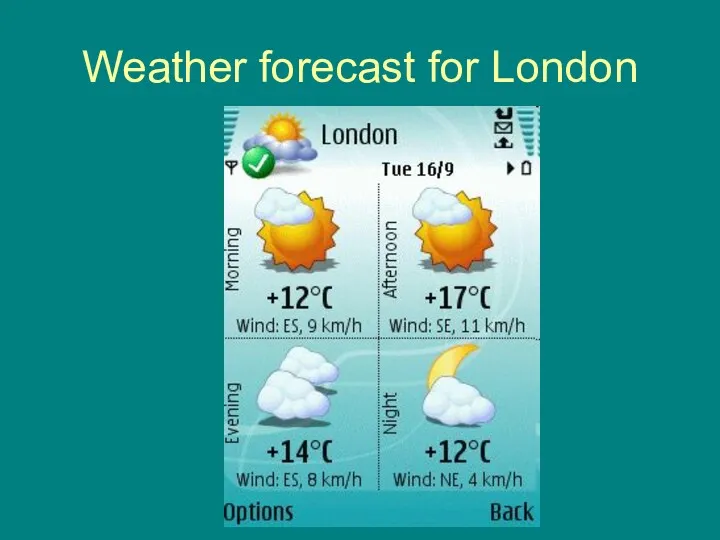 Weather forecast for London