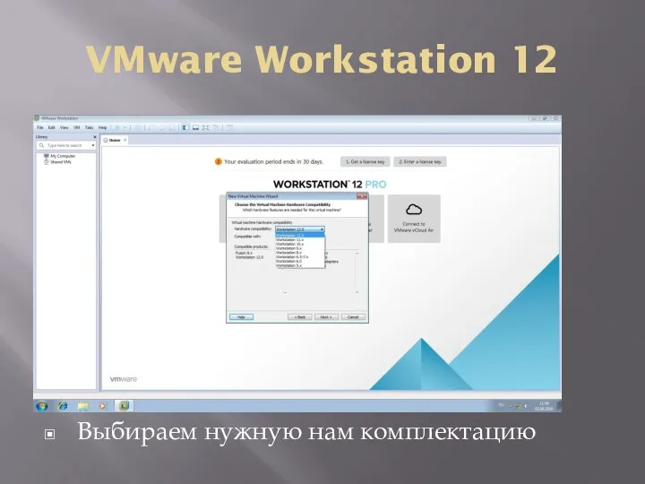 VMware Workstation 12 Выбираем нужную нам комплектацию
