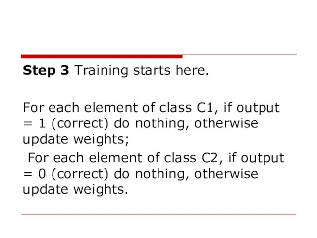 Step 3 Training starts here. For each element of class