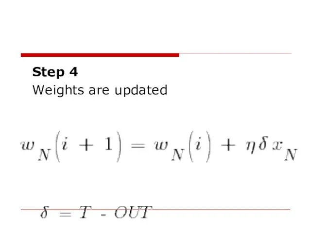 Step 4 Weights are updated