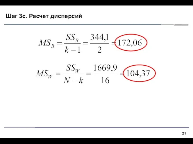 Шаг 3c. Расчет дисперсий