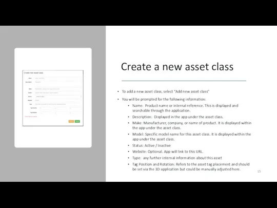 Create a new asset class To add a new asset