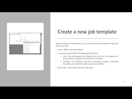 Create a new job template Before creating a new template,