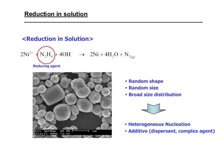 Reduction in solution
