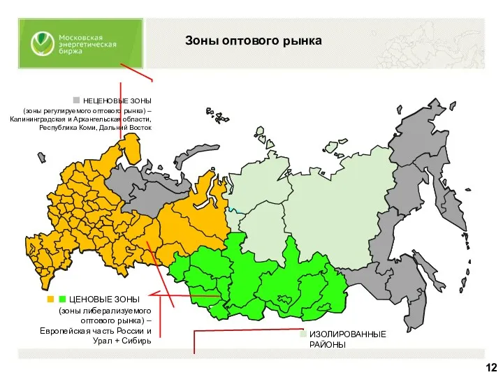 Зоны оптового рынка ■ ■ ЦЕНОВЫЕ ЗОНЫ (зоны либерализуемого оптового