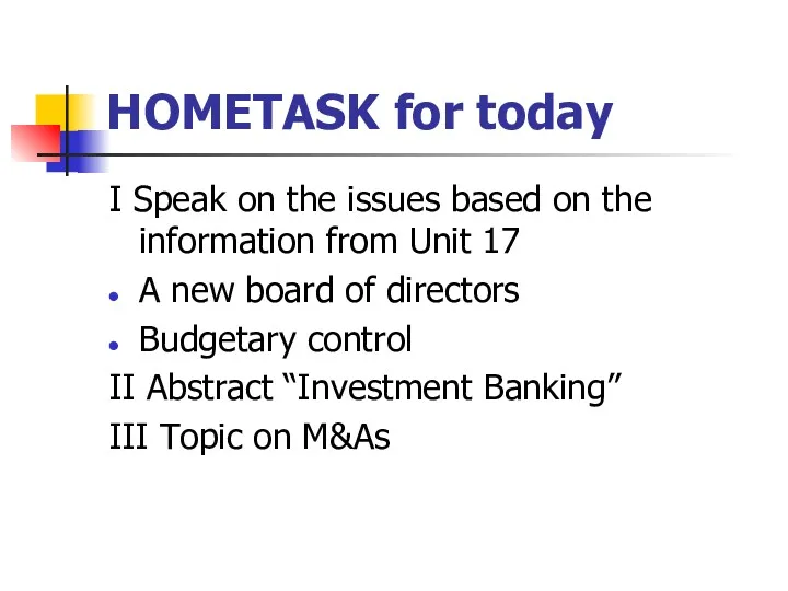 HOMETASK for today I Speak on the issues based on