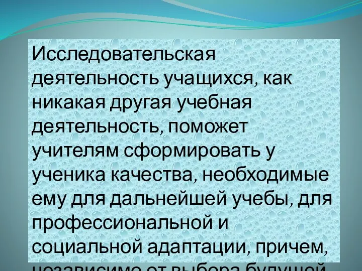 Исследовательская деятельность учащихся, как никакая другая учебная деятельность, поможет учителям