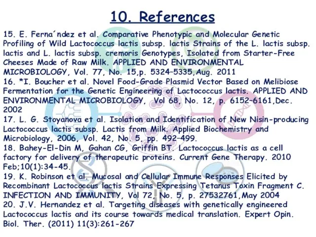 10. References 15. E. Ferna´ndez et al. Comparative Phenotypic and