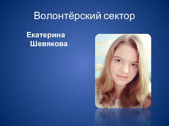 Волонтёрский сектор Екатерина Шевякова