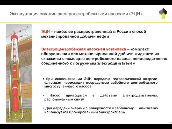 Эксплуатация скважин электроцентробежными насосами (ЭЦН) ЭЦН – наиболее распространенный в