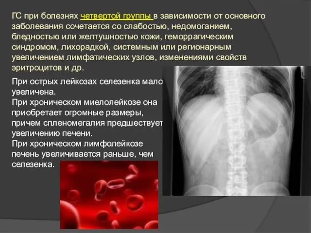 ГС при болезнях четвертой группы в зависимости от основного заболевания