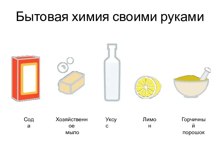 Бытовая химия своими руками Сода Уксус Хозяйственное мыло Горчичный порошок Лимон