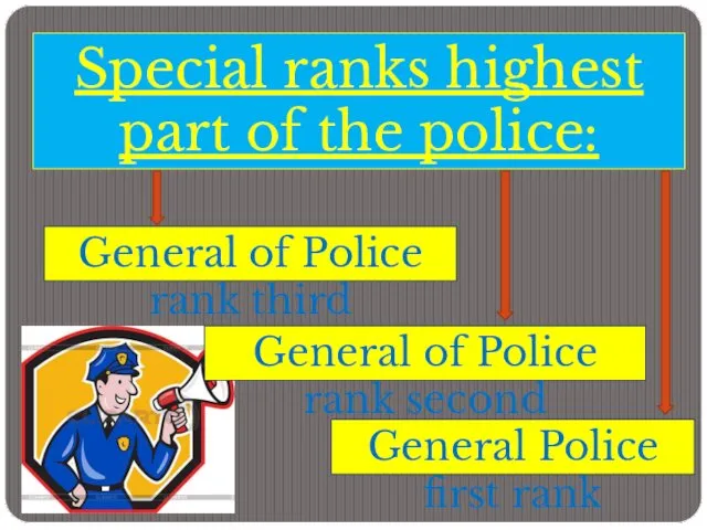 Special ranks highest part of the police: General of Police