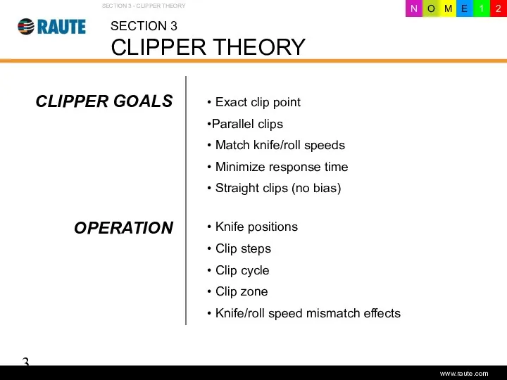 Version 1.0 - June 2006 SECTION 3 - CLIPPER THEORY