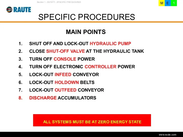 Version 1.0 - June 2006 SPECIFIC PROCEDURES Section 1 -