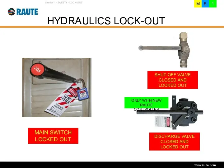 Version 1.0 - June 2006 HYDRAULICS LOCK-OUT Section 1 -
