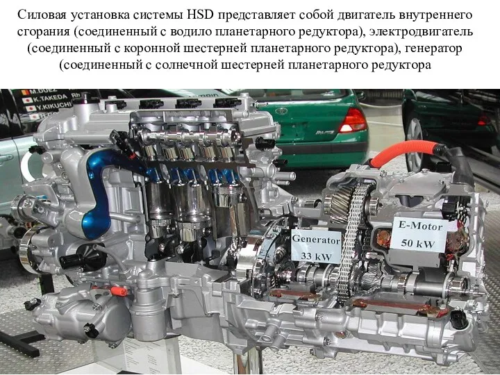 Силовая установка системы HSD представляет собой двигатель внутреннего сгорания (соединенный
