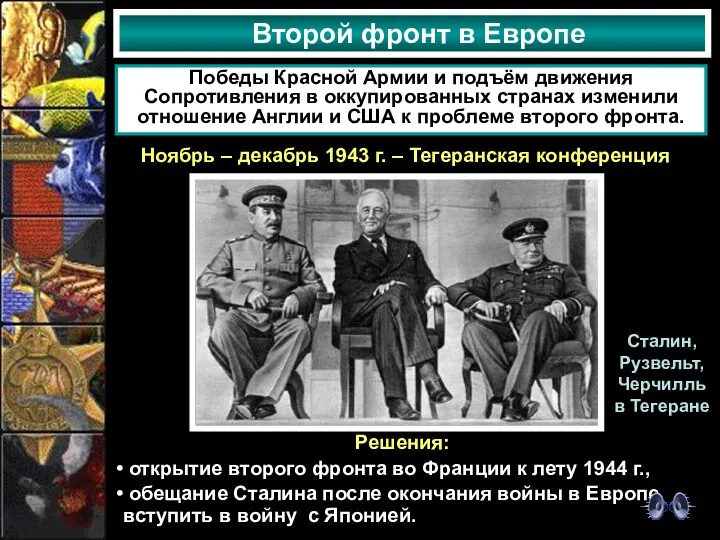 Второй фронт в Европе Победы Красной Армии и подъём движения