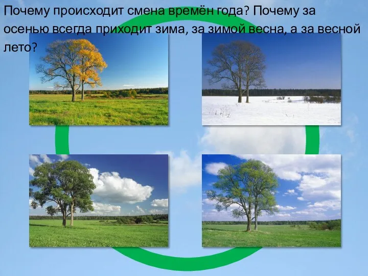 Почему происходит смена времён года? Почему за осенью всегда приходит