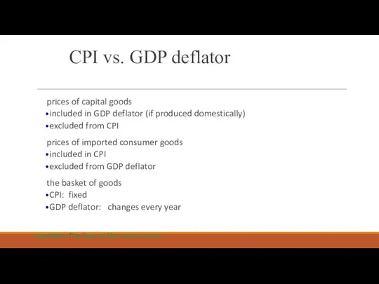 CPI vs. GDP deflator prices of capital goods included in