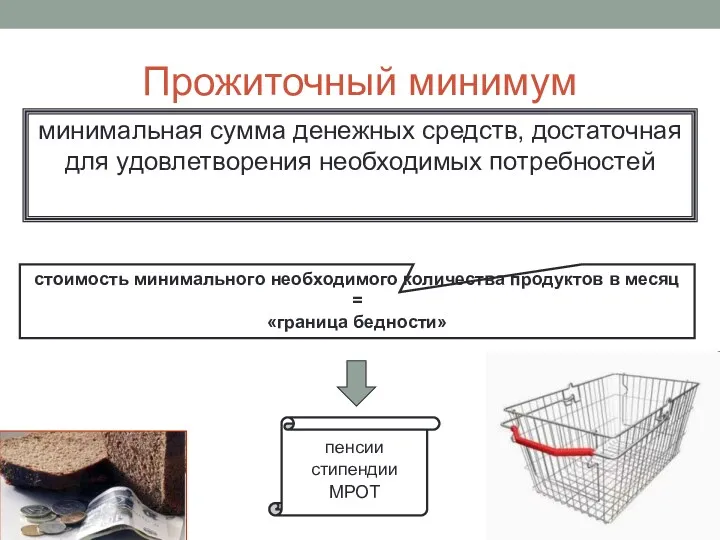 Прожиточный минимум минимальная сумма денежных средств, достаточная для удовлетворения необходимых