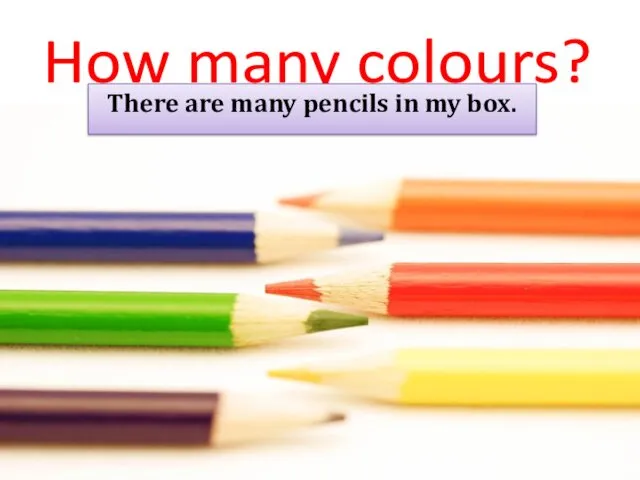 How many colours? There are many pencils in my box.