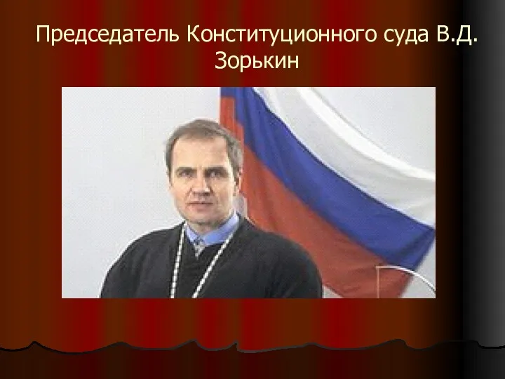 Председатель Конституционного суда В.Д. Зорькин